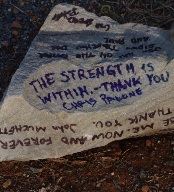 Words on a rock