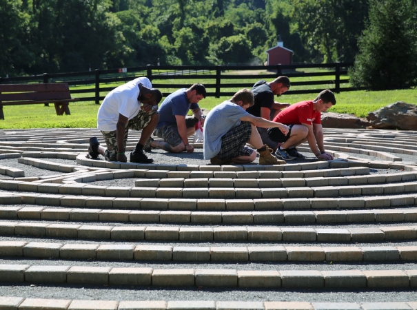 A group of veterans on a maze